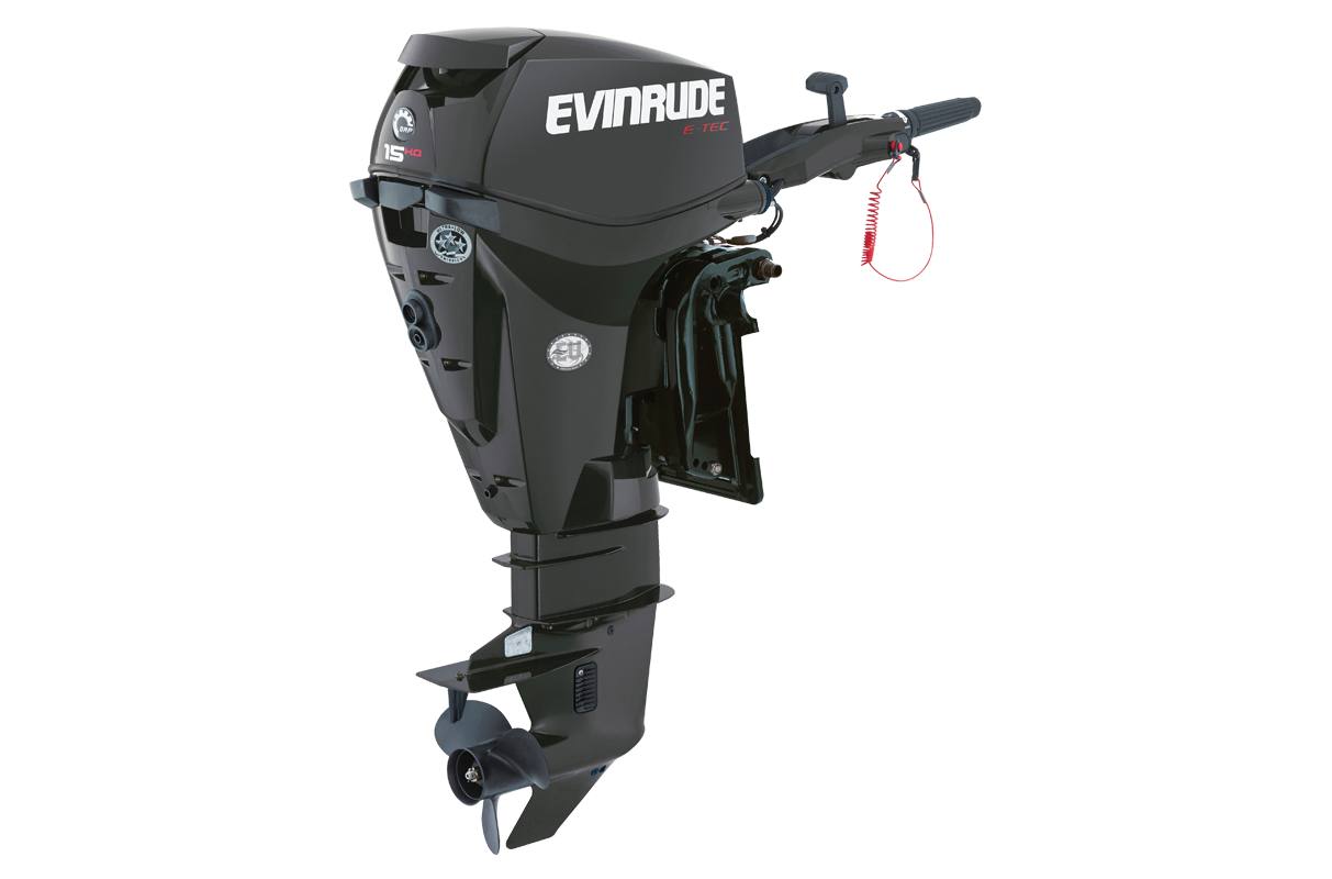 2016 Evinrude E15HTGL - 15 HO Graphite, 20" Shaft, Tiller Steer