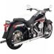 CHROME ONE-PIECE MUFFLERS FOR FLSTS/C (Cycle Shack Pipes)