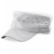 WOMEN'S TONAL FLAT TOP CAP WITH CRYSTALS