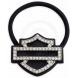 WOMEN'S CRYSTAL BAR & SHIELD LOGO HAIR TIE