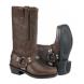 WOMEN'S SQUARE TOE ZIPPER HARNESS BROWN BOOT (River Road)