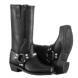 WOMEN'S SQUARE TOE ZIPPER HARNESS BLACK BOOT