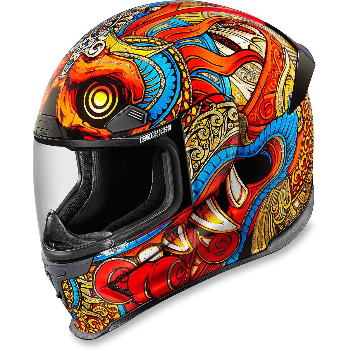 icon airframe pro barong helmet Carbon Motorcycle - Black Gold / 59-60cm The Icon Airframe Pro Carbon Motorcycle Helmet is part of the latest Icon collection HELMET AFP BARONG RED –