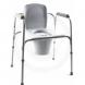 ALL-IN-ONE GRAY COATED STEEL COMMODE