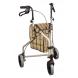 ROLLATOR 3-WHEELED W/POUCH LOOP BRAKES - TAN PLAID