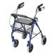 4 WHEEL STEEL ROLLATOR W/8 CASTERS & BASKET-LOOP