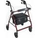 ALUMINUM ROLLATOR, PADDED SEAT, 6" CASTERS