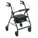 Walker Rollator with Fold Up and Removable Back Support and Padded Seat