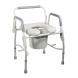 Steel Drop Arm Bedside Commode with Padded Seat & Arms