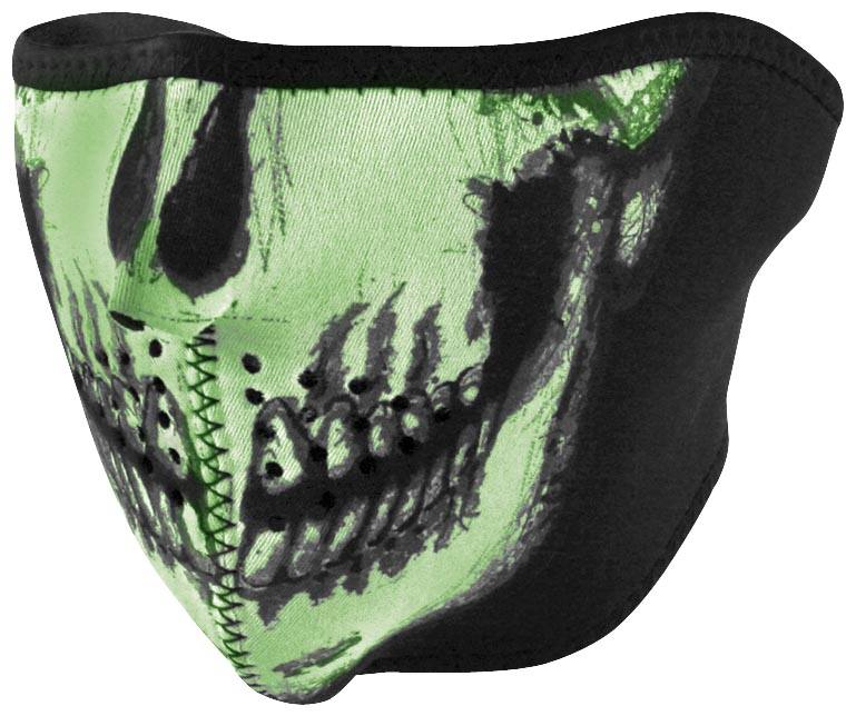 One Size Zan Headgear Blue Chrome Skull Mens Half Face Mask Helmet Accessories