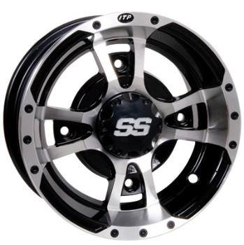 10x5-3+2 Offset 4//156 Black ITP 1028336536B SS112 Sport Wheel