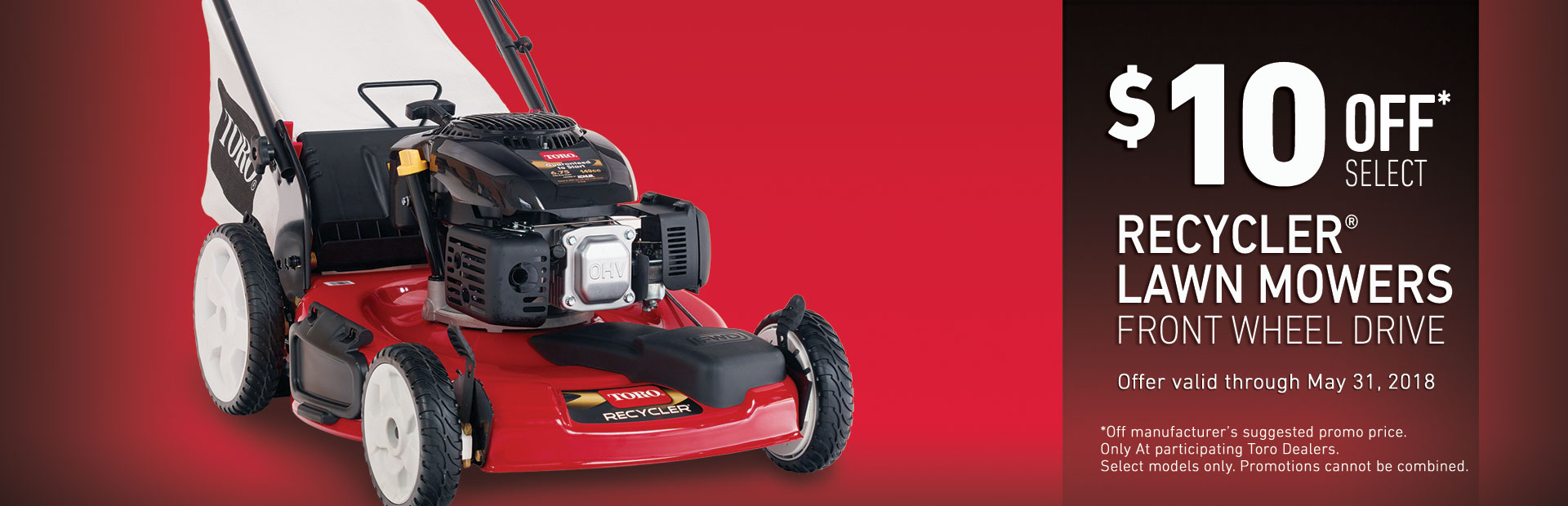 Toro: $10 off Models 20370 & 20377 Recycler FWD Mowers