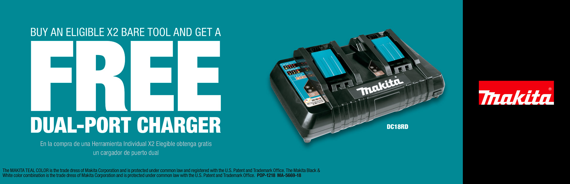 Makita: BUY A X2 BARE TOOL AND GET A DUAL-PORT CHARGER