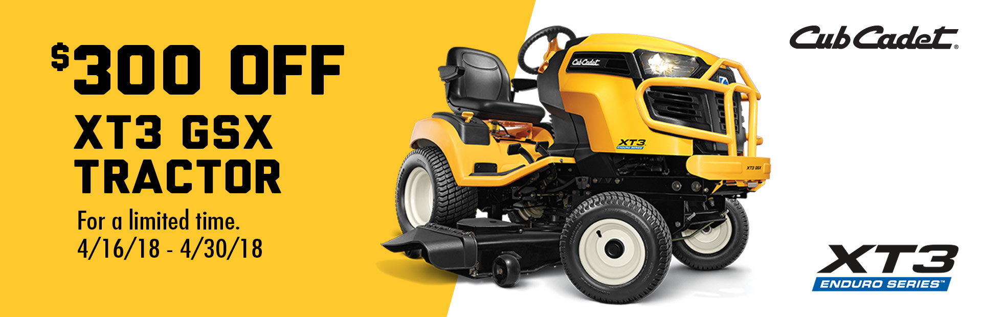 Cub Cadet: $300 off XT3 GSX Tractor
