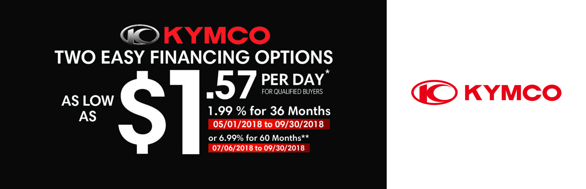 KYMCO: 2018 KYMCO Retail Financing Promo