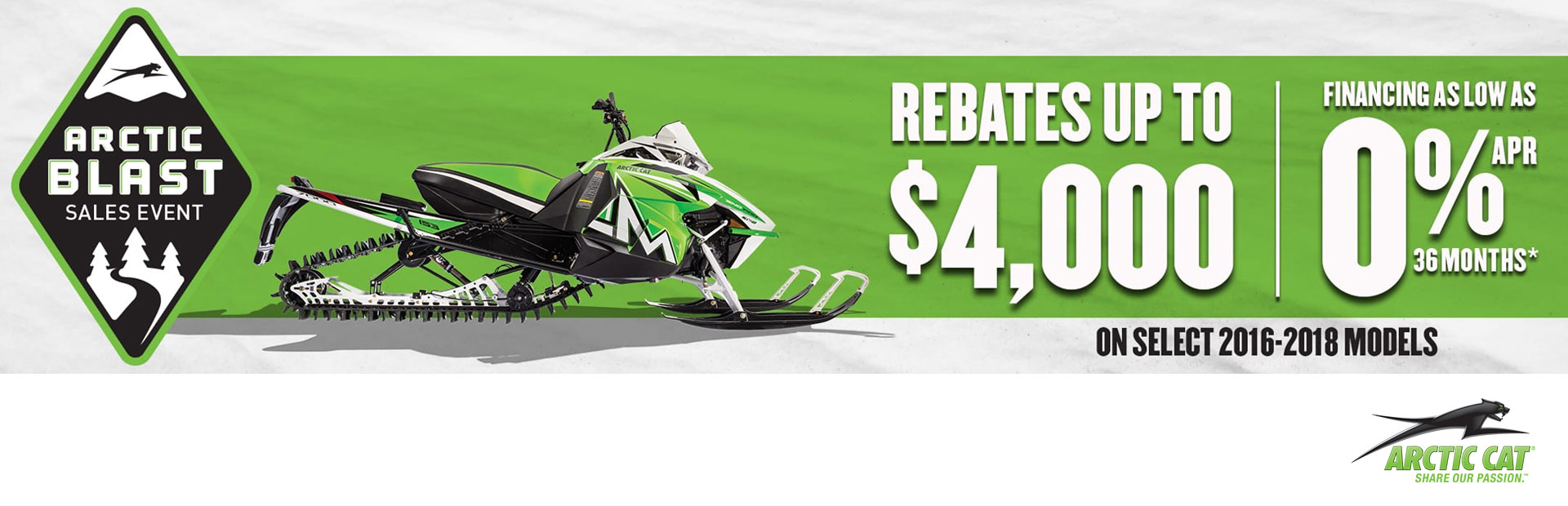 Arctic Cat: Arctic Blast Sales Event 2016-2019 Snowmobiles