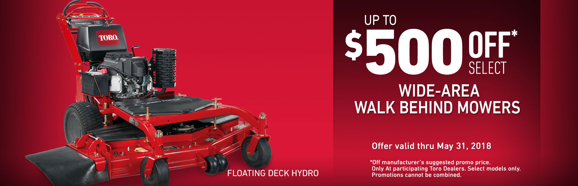 Toro: $500 off Mid-Size Floating Deck Hydro