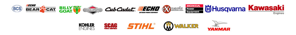 We carry products from BCS, ECHO Bear Cat, Billy Goat, Briggs & Stratton, Cub Cadet, ECHO, Exmark, Honda Power Equipment, Husqvarna, Kawasaki Engines, Kohler, Scag, STIHL, Walker, and Yanmar.