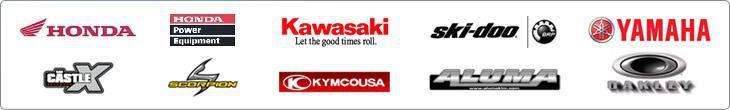 We carry products from Honda, Honda Power Equipment, Kawasaki, Ski-Doo, Yamaha, Klim, Castle X, Scorpion, KYMCO, Scorpion, Aluma and Oakley.