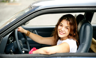 A young woman has a peace of mind with her car warranty A young woman has a peace of mind with her car warranty