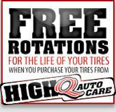 Free rotations: for the life of your tires. When you purchase your tires from High Q Auto Care