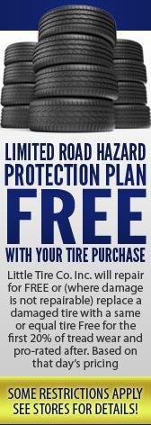 Get our Limited Road Hazard Protection Plan free with your tire purchase!