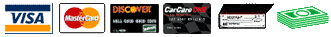 We accept Visa, MasterCard, Discover, Car Care One, Checks and Cash.