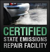 We are a Certified State Emissions Repair Facility