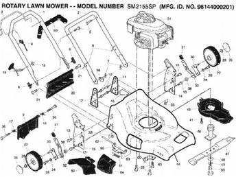 Lawn mower parts diagram
