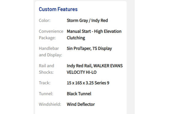 2025 850 RMK KHAOS 165 Storm Gray / Indy Red