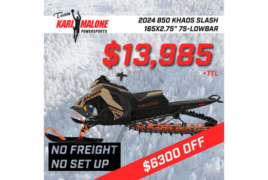 2024 850 RMK Khaos Slash 165 Gloss Black/Military Tan/Orange Burst