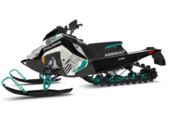 2025 9R Switchback Assault 146 Ghost White Metallic / Gloss Black / Radiant Gree