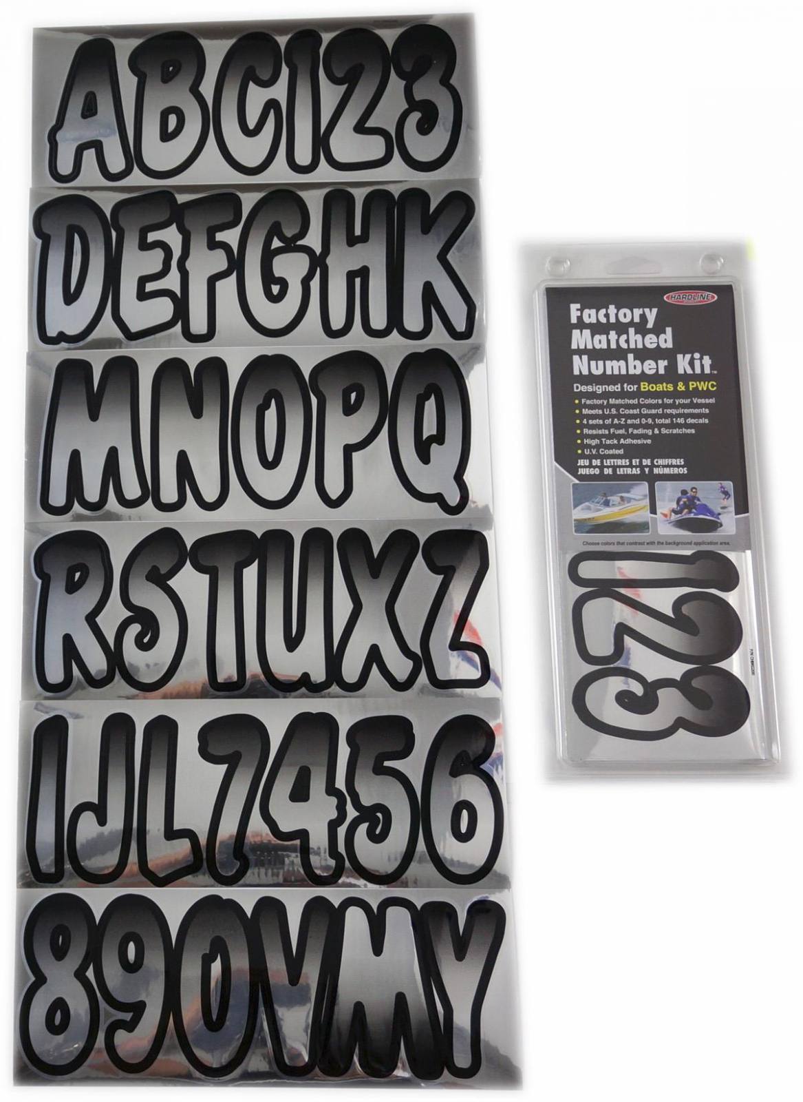 Hardline BRBKG200 3/" Boat Letter And Number Kit Beige And Black
