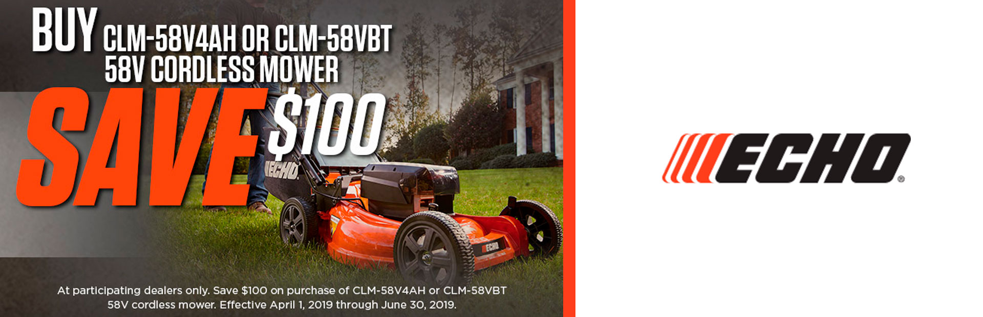 Echo Save 100 With Purchase Of 58v Cordless Mower Tco Echo Save 100 With Purchase Of 58v Cordless Mower