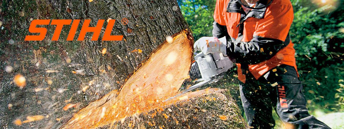 STIHL Chainsaw cutting through tree in Columbia, SC