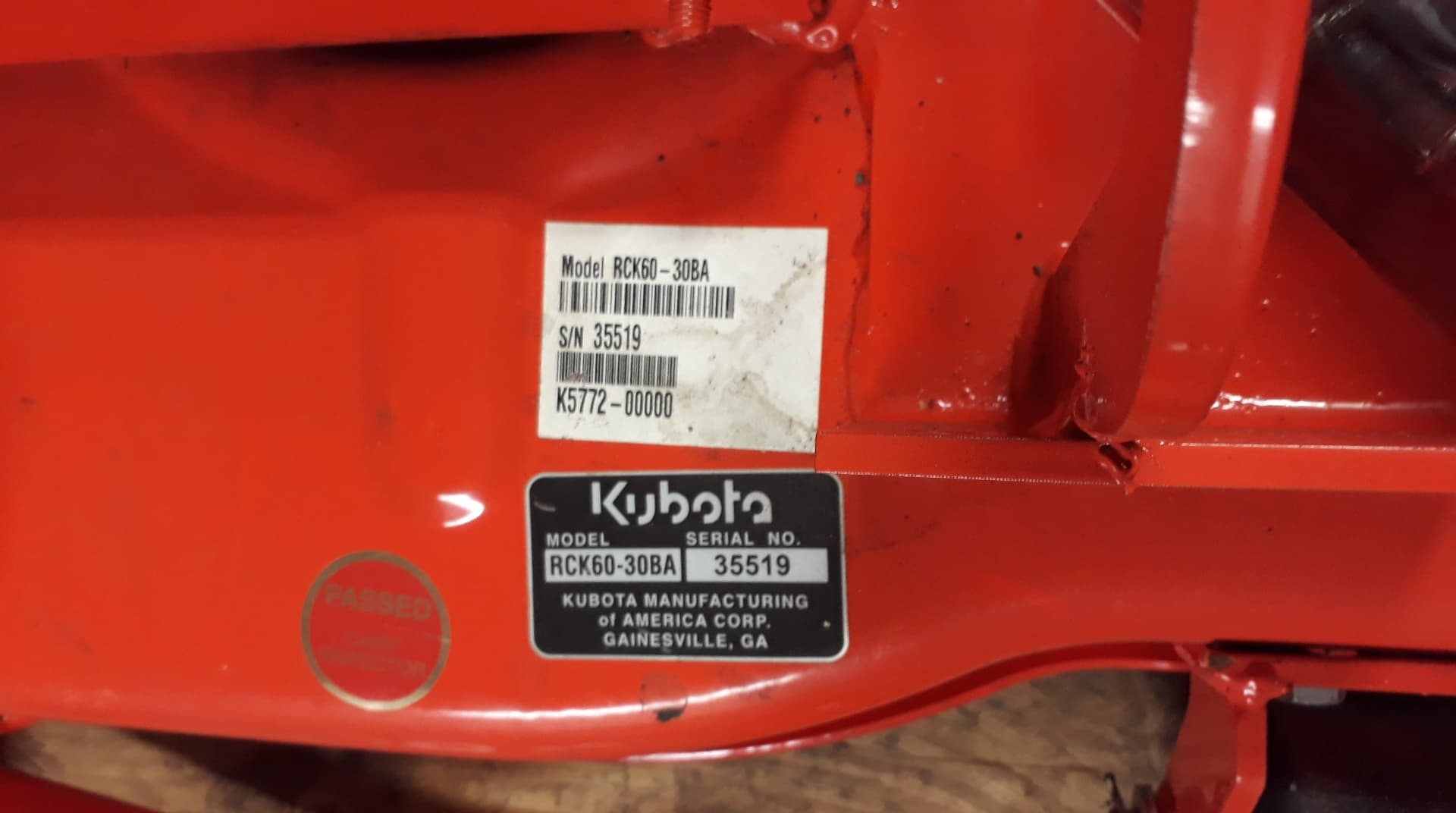 Kubota RCK6030BA for sale in Orlando, FL. Trail Saw & Mower Service