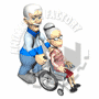 Man Pushing a Woman in a Wheelchair
