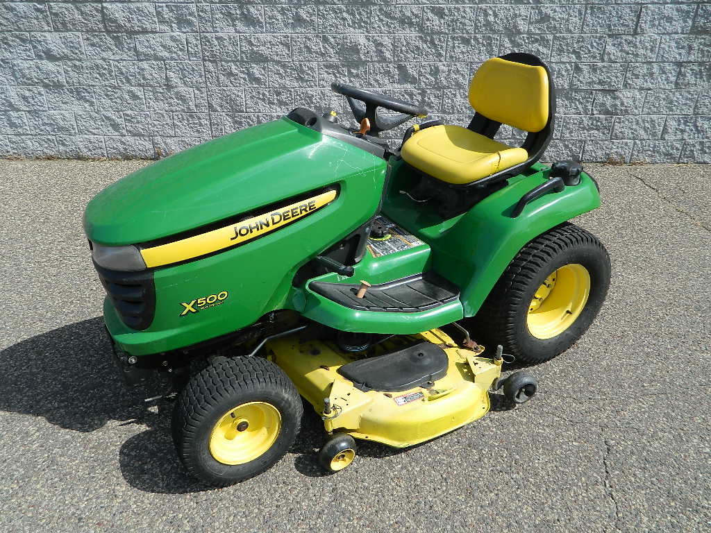 John Deere X500-48" Mower, 44" 2-Stage Snowblower