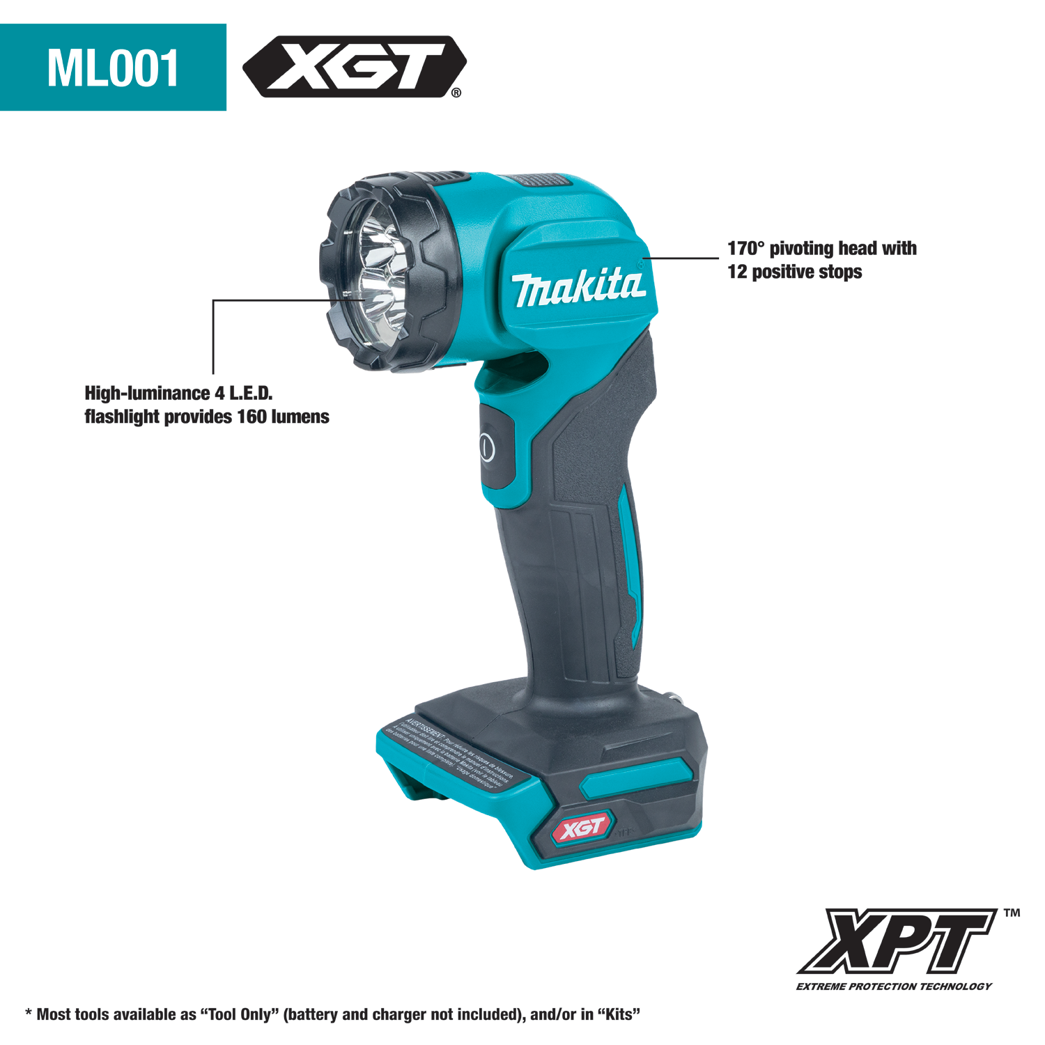 2023 Makita 40V max XGT® Cordless L.E.D. Flashlight, Flashlight