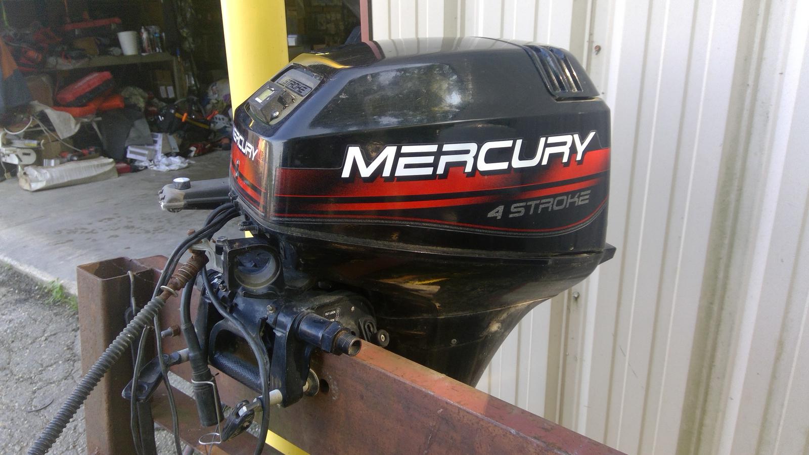 1995 Mercury 9.9HP Fourstroke 20" shaft, electric start, remote steer, great kicker engine for