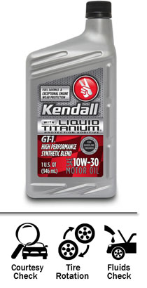 kendall synthetic blend oil bottle