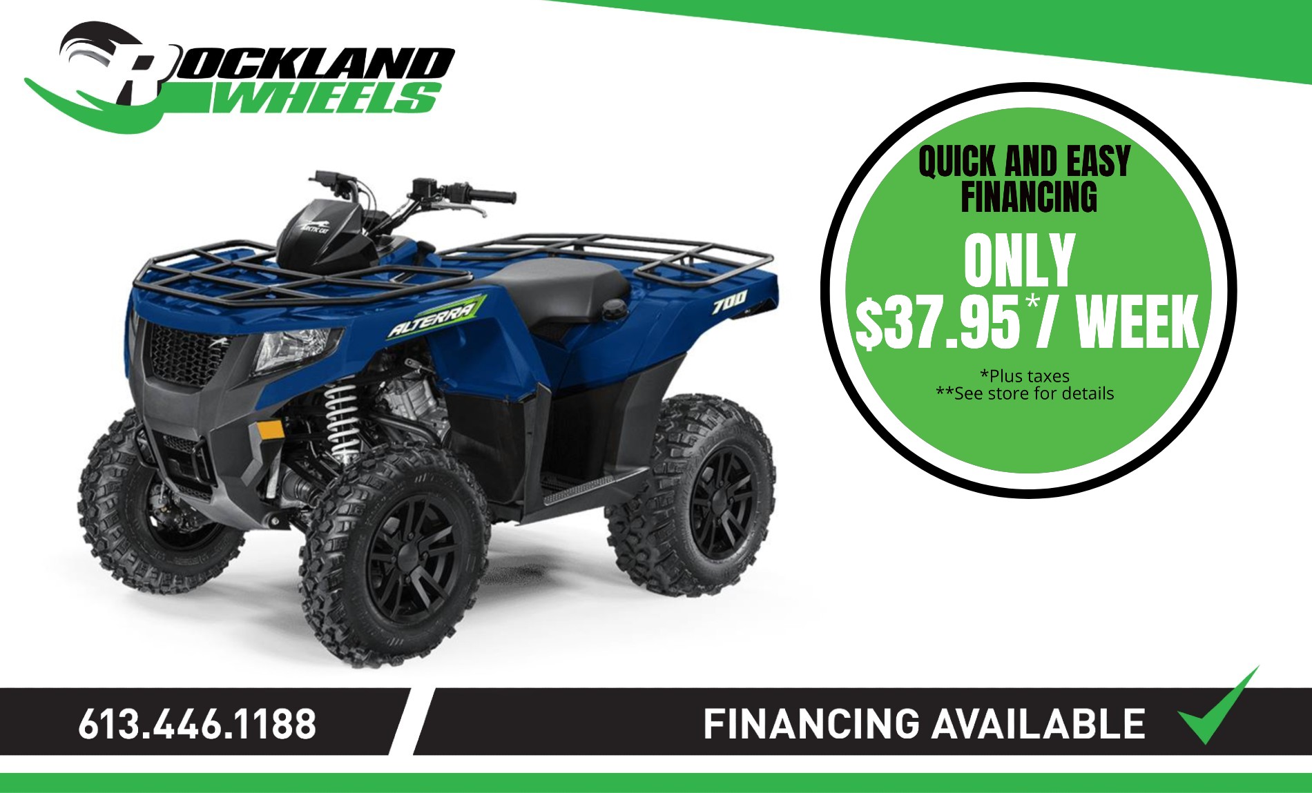 2021 Arctic Cat Alterra 700 Eps For Sale In Rockland On Rockland Wheels Rockland On 866 571 2975