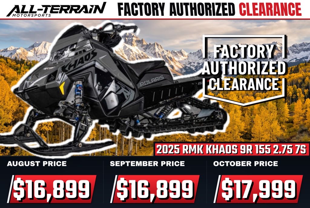 New 2025 Polaris PATRIOT 9R RMK KHAOS SLASH 155 2.75" MS 7S