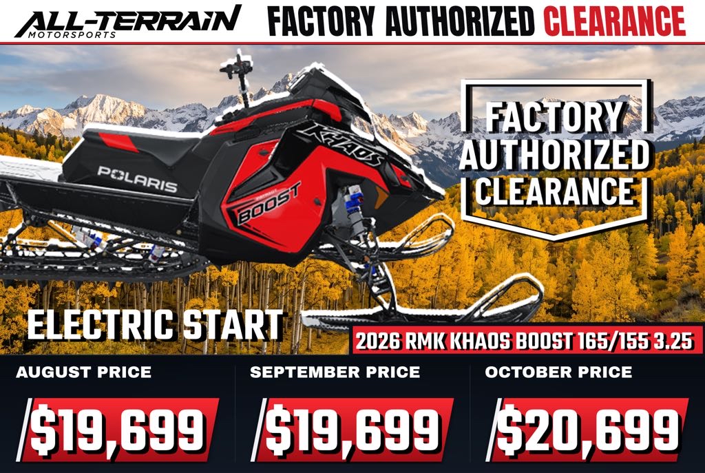 New 2026 Polaris Patriot Boost RMK Khaos 155 3.25 ES 7S