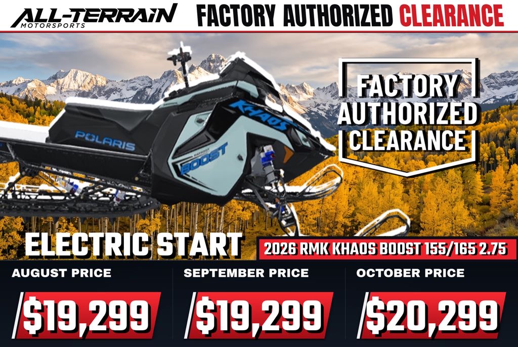 New 2026 Polaris Patriot Boost RMK Khaos 165 2.75 ES 7S