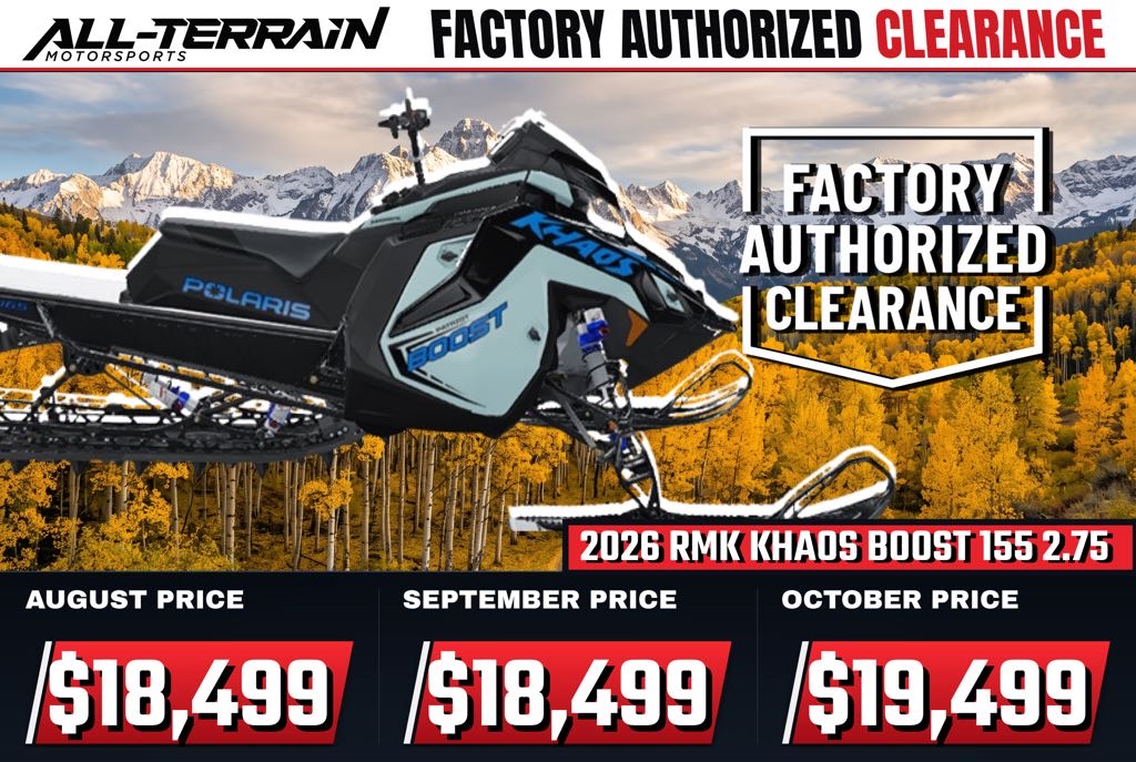 New 2026 Polaris Patriot Boost RMK Khaos 155 2.75 MS 7S