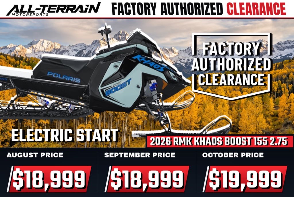 New 2026 Polaris Patriot Boost RMK Khaos 155 2.75 ES 7S