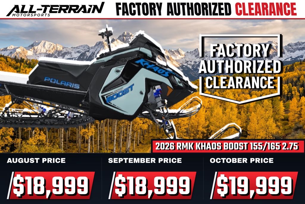 New 2026 Polaris Patriot Boost RMK Khaos 165 2.75 MS 7S