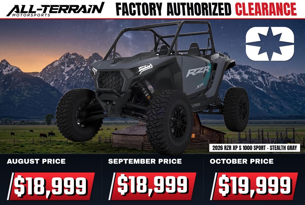New 2026 Polaris RZR XP S 1000 Sport - Stealth Gray