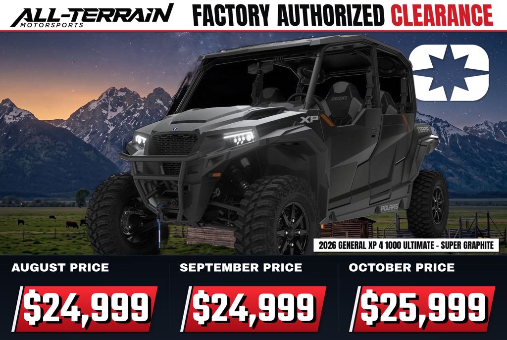 New 2026 Polaris GENERAL XP 4 1000 Ultimate - Super Graphite